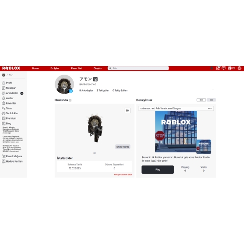  Karblox +roblox gruplu hesap satılıkdır